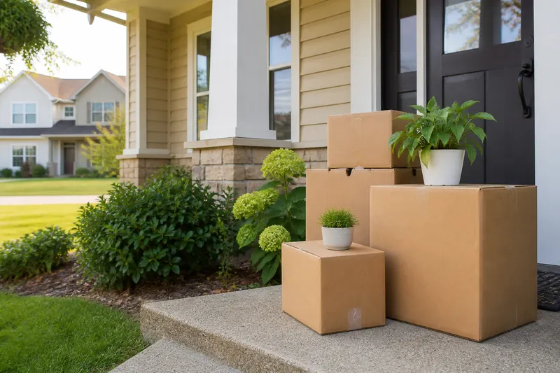 Woman handing over house keys at closing